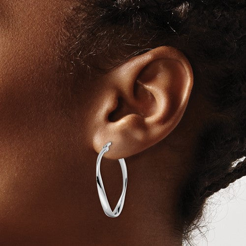Leslie's Sterling Silver Polished Hoop Earrings