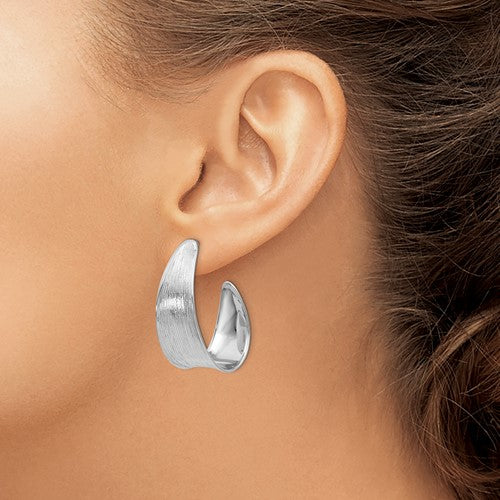 Leslie's Sterling Silver Polished and Textured Earrings