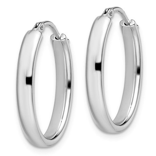 Leslie's Sterling Silver Polished Oval Hoop Earrings