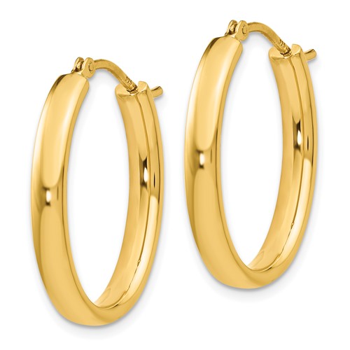 Leslie's Sterling Silver Gold-plated Polished Oval Hoop Earrings