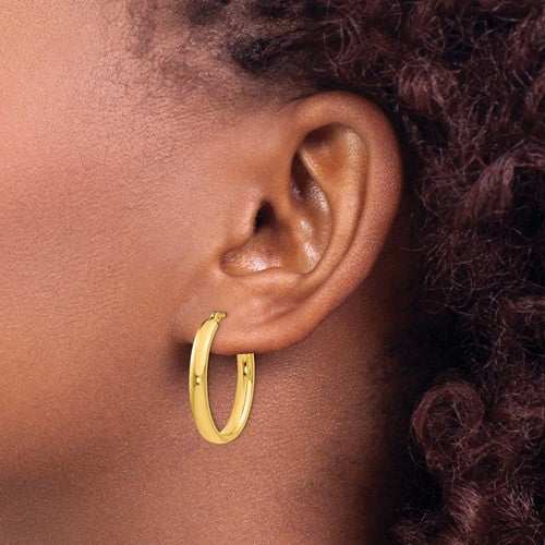 Leslie's Sterling Silver Gold-plated Polished Oval Hoop Earrings