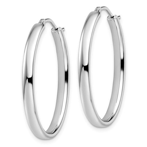 Leslie's Sterling Silver Polished Oval Hoop Earrings