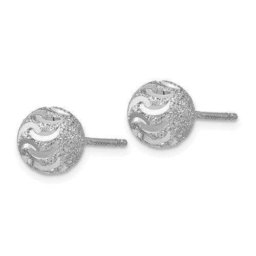 Leslie's Sterling Silver Laser-cut Ball Post Earrings
