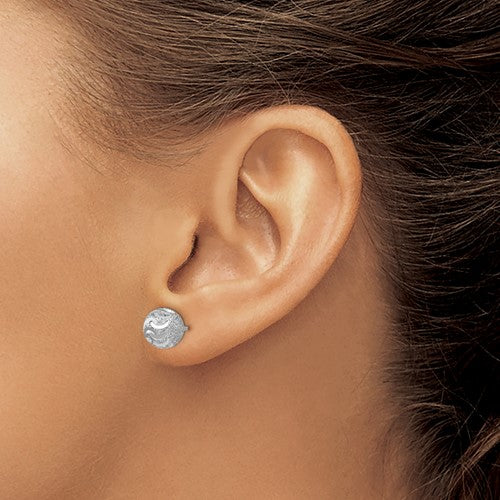 Leslie's Sterling Silver Laser-cut Ball Post Earrings