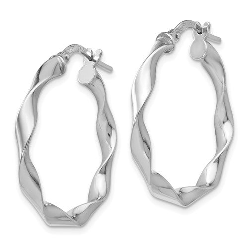 Leslie's Sterling Silver Polished Twisted Hoop Earrings