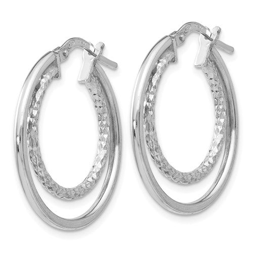 Leslie's Sterling Silver Polished D/C Hoop Earrings