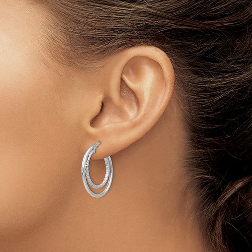 Leslie's Sterling Silver Polished D/C Hoop Earrings