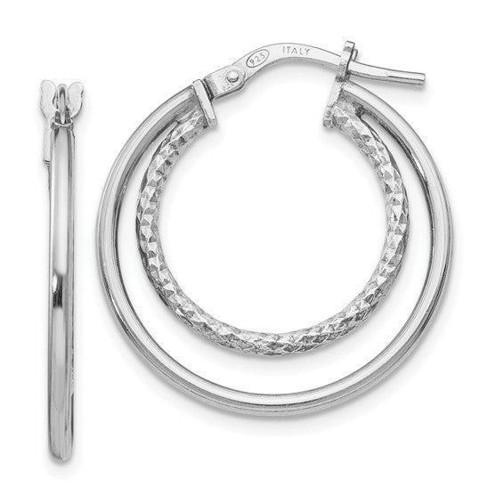 Leslie's Sterling Silver Polished D/C Hoop Earrings