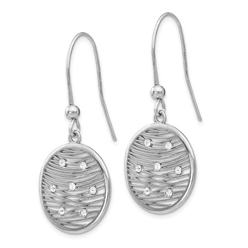 Leslie's Sterling Silver Polished Preciosa Crystal Earrings