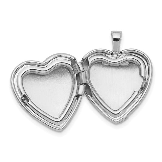 Sterling Silver Rhodium-plated and Gold Tone Fleur De Lis Locket