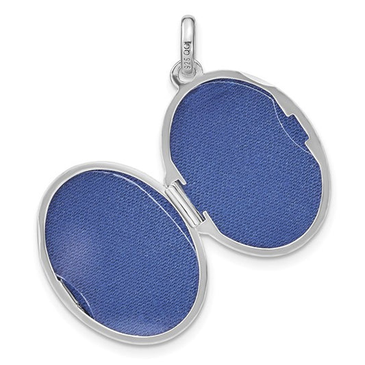 Sterling Silver Rhodium-plated Filigree Diamond 15mm Heart Locket