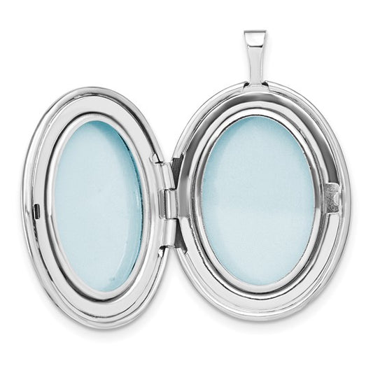 Sterling Silver RH-plated Gold-tone Bee and Honeycomb 26x20mm Oval Locket