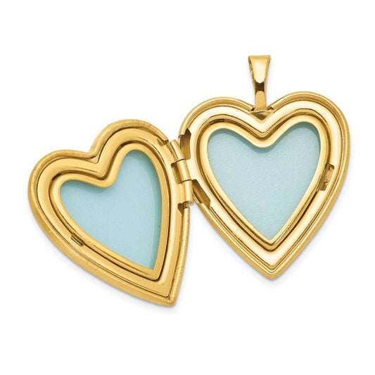 1/20 Gold Filled Polished and Satin Fancy Border 19mm Heart Locket