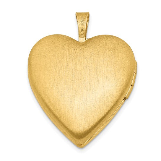 1/20 Gold Filled and White Rhodium Satin Butterfly 19mm Heart Locket
