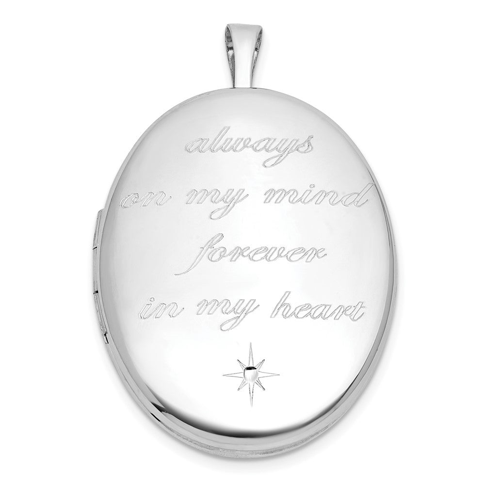 SS RH-pl Brushed And Polished ALWAYS ON MY MIND... 20mm Oval Locket