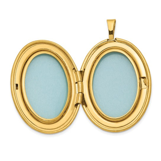 Sterling Silver Gold-Plated 26mm Satin and Enameled Floral Scroll Locket