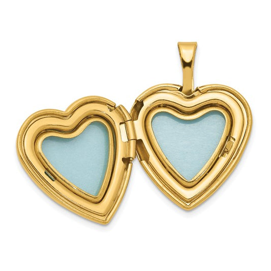 Sterling Silver Gold-plated and Diamond 16mm Heart Locket