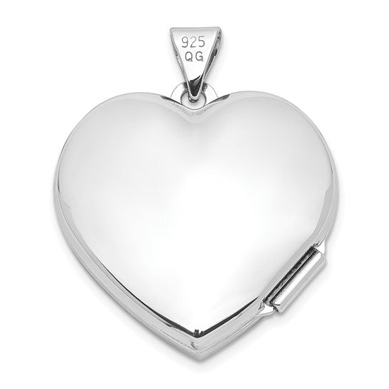 Sterling Silver Rhodium-plated Heart Locket