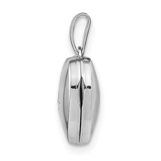 Sterling Silver Rhodium-plated and Diamond 20mm D/C Heart Locket