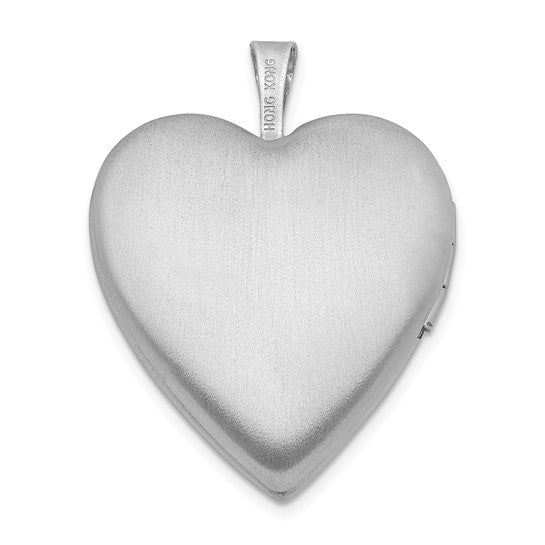 Sterling Silver Rhodium-plated Diamond D/C Dove and Flower Heart Locket