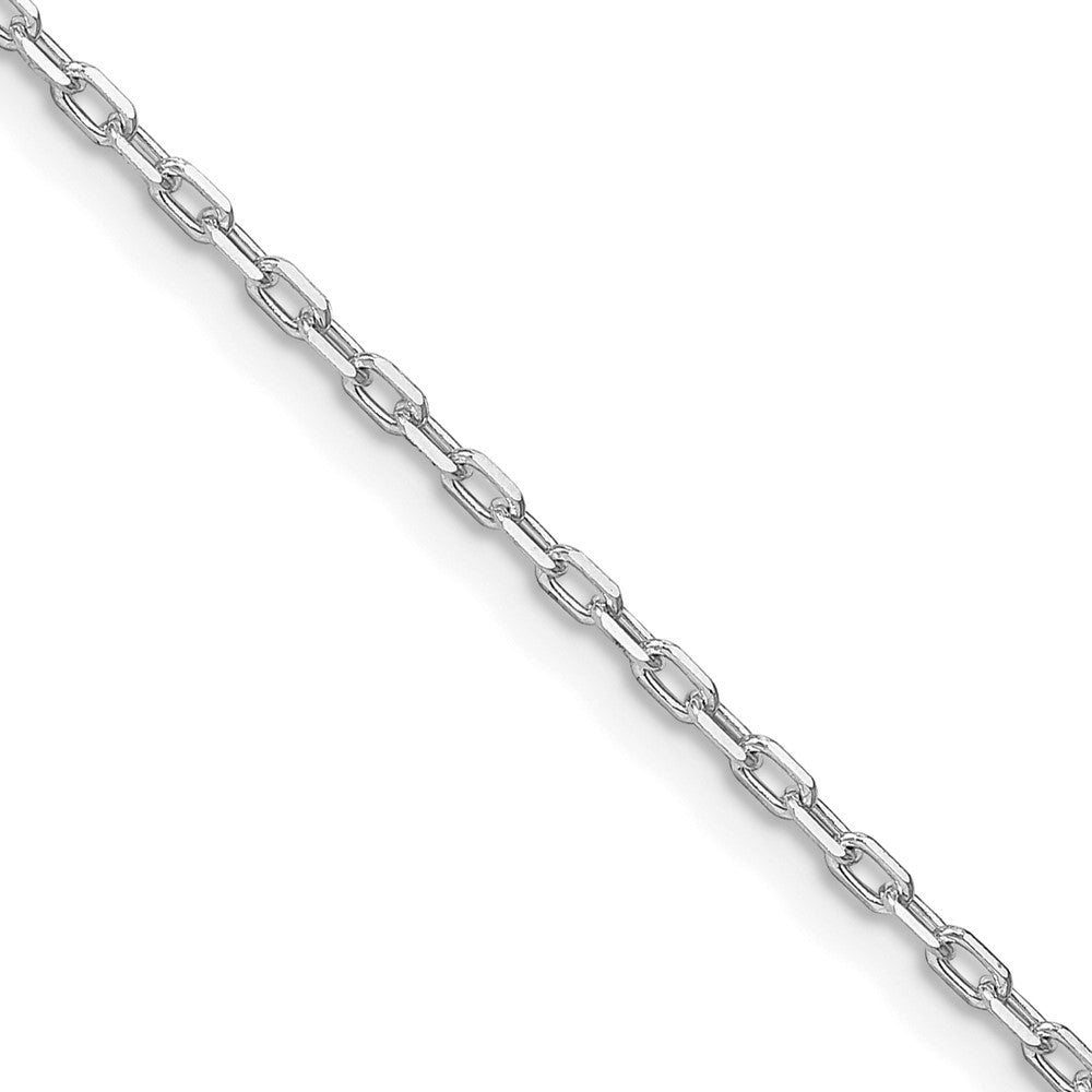 Sterling Silver Rhodium-plated 1.65mm Diamond-cut Long Link Cable Chain w/2