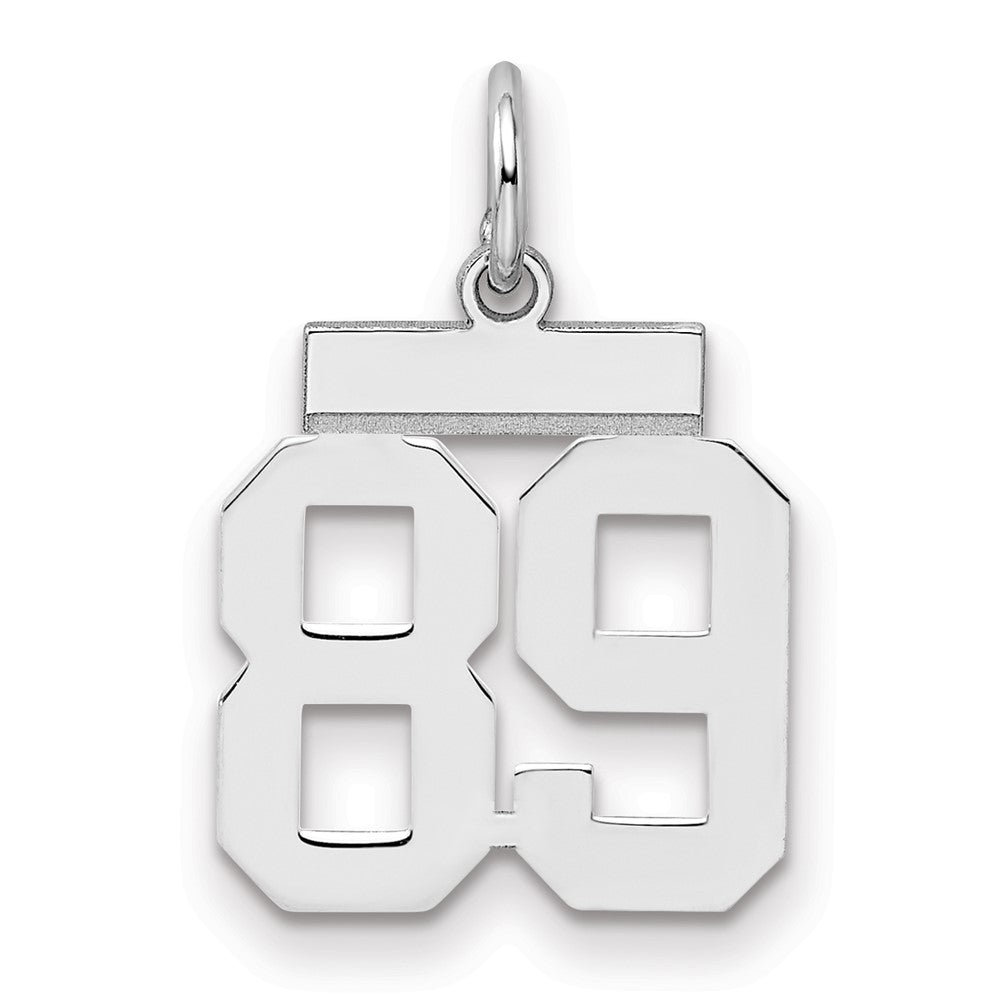 Sterling Silver/Rhodium-plated Polished Number 89 Charm