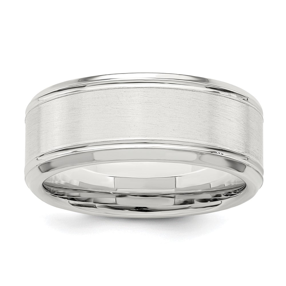 Sterling Silver 8mm Brushed Fancy Band Size 8.5