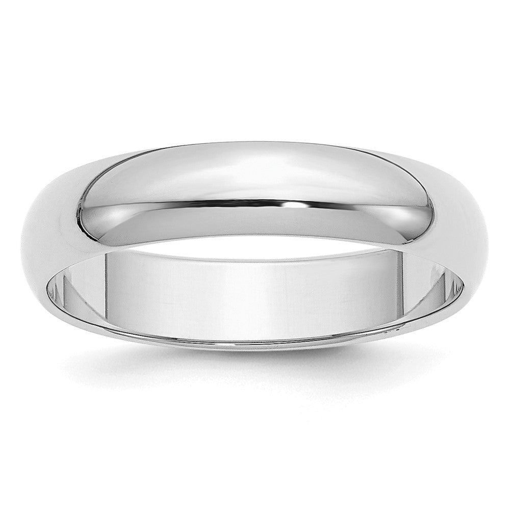 Sterling Silver Rhodium-plated 5mm Half-Round Size 13.5 Band