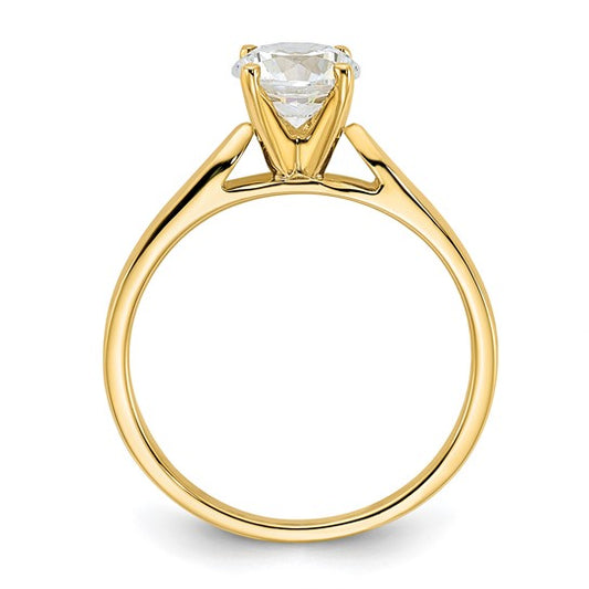 10K CZ 6.5mm Engagement Ring