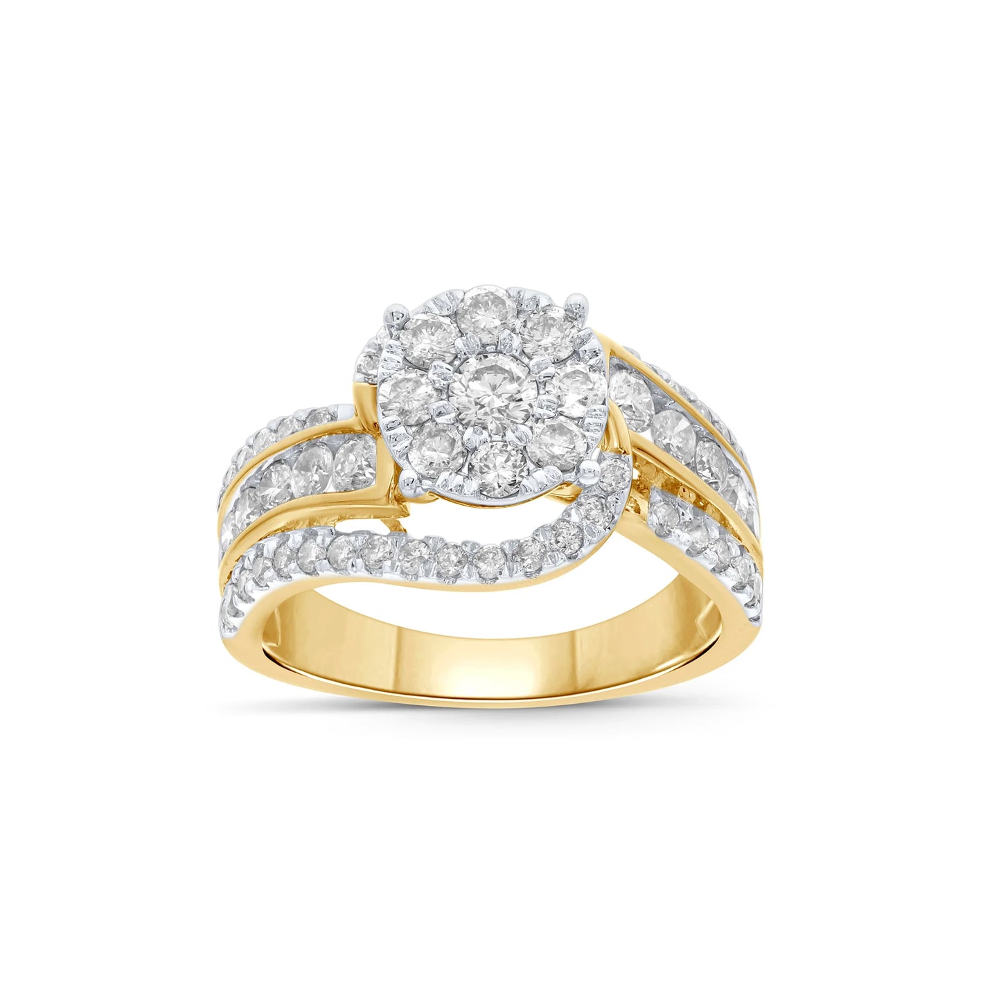10K YELLOW GOLD 1.75 CARAT WOMEN REAL DIAMOND ENGAGEMENT RING WEDDING RING BRIDAL