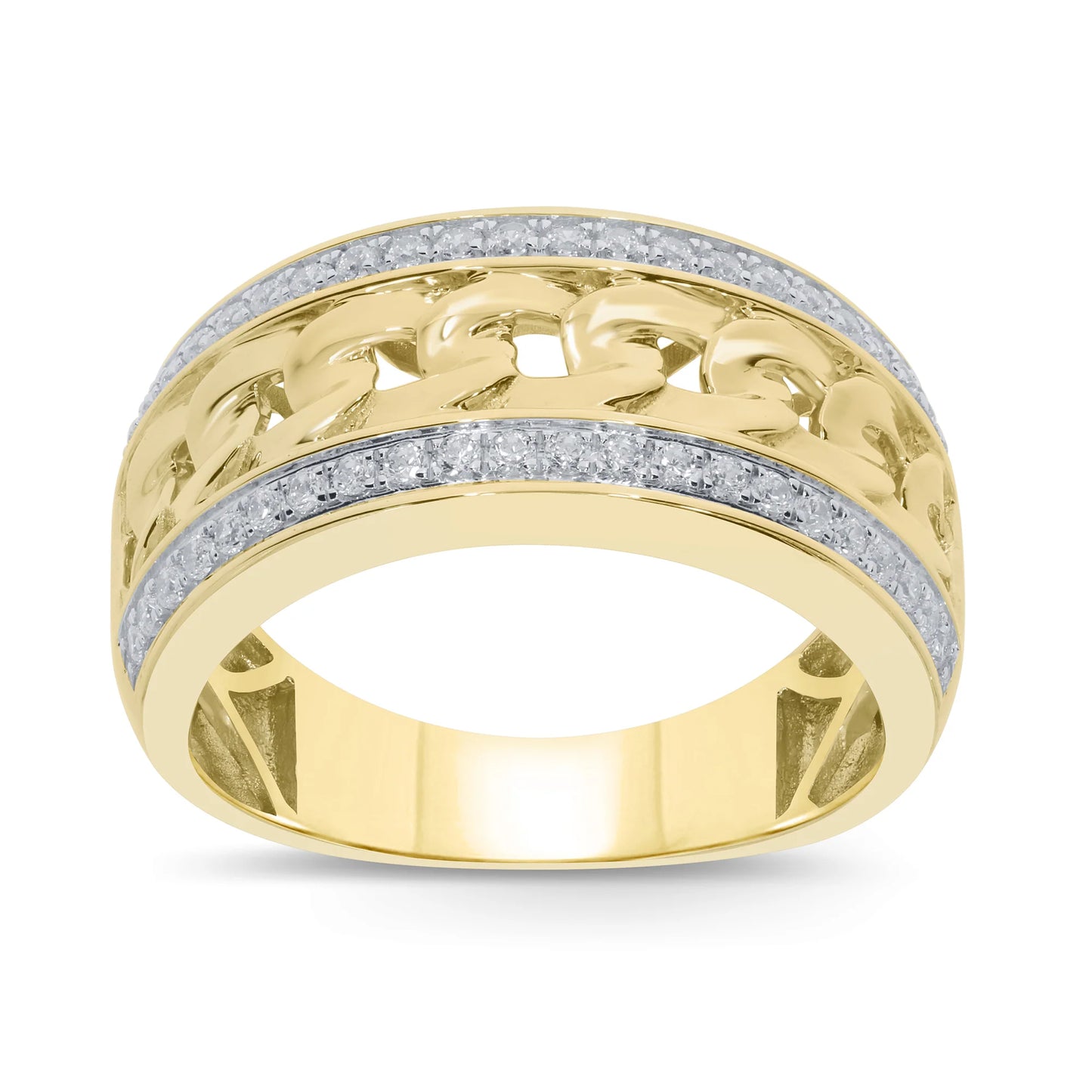 10K YELLOW GOLD .60 CARAT MENS REAL DIAMOND ENGAGEMENT WEDDING PINKY RING BAND
