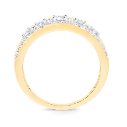 10K YELLOW GOLD 1.25 CARAT REAL DIAMOND ENGAGEMENT RING WEDDING RING BRIDAL BAND