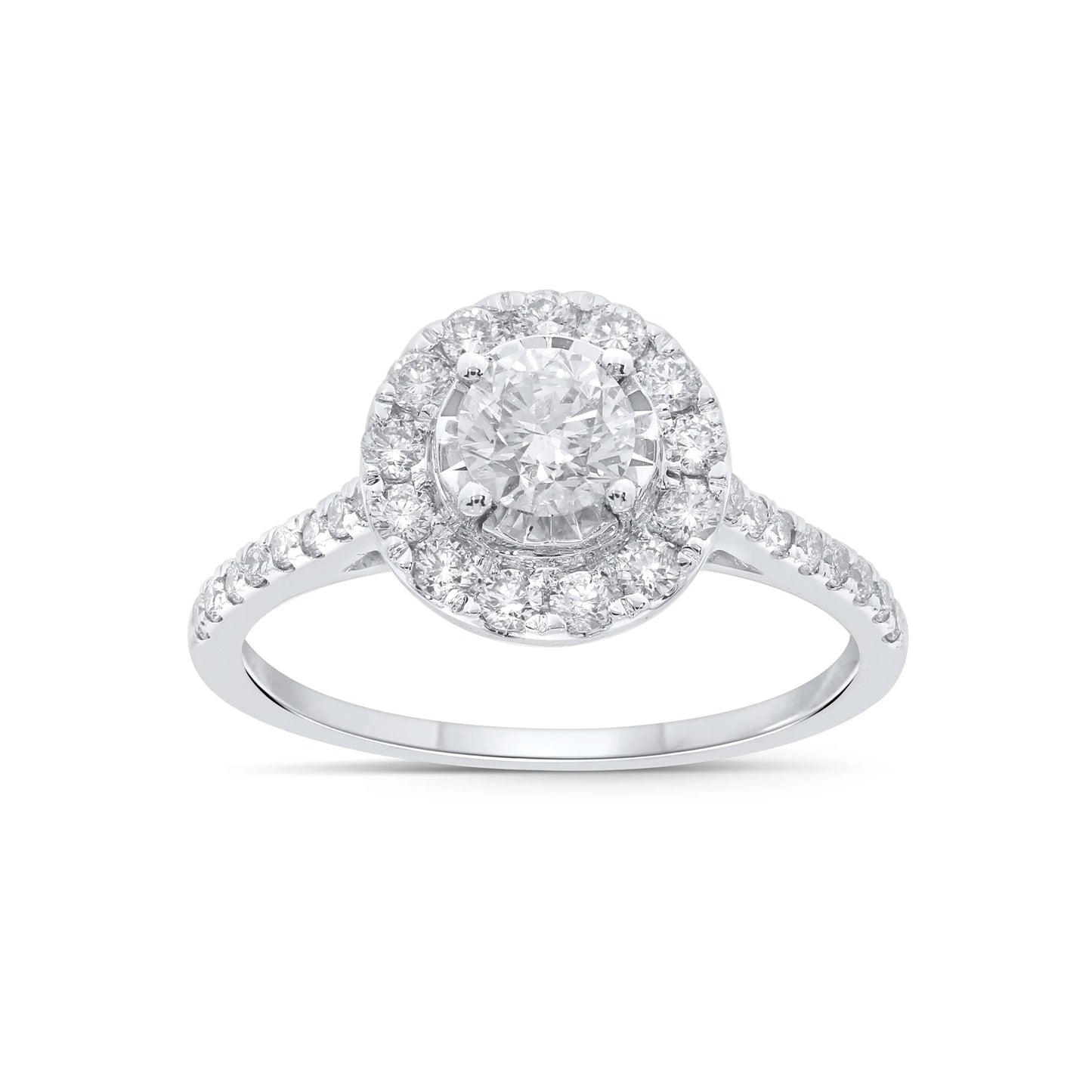 10K WHITE GOLD 1 CARAT TCW CENTER DIAMOND .42 CARAT WOMEN NATURAL DIAMOND ENGAGEMENT RING WEDDING RING BRIDAL