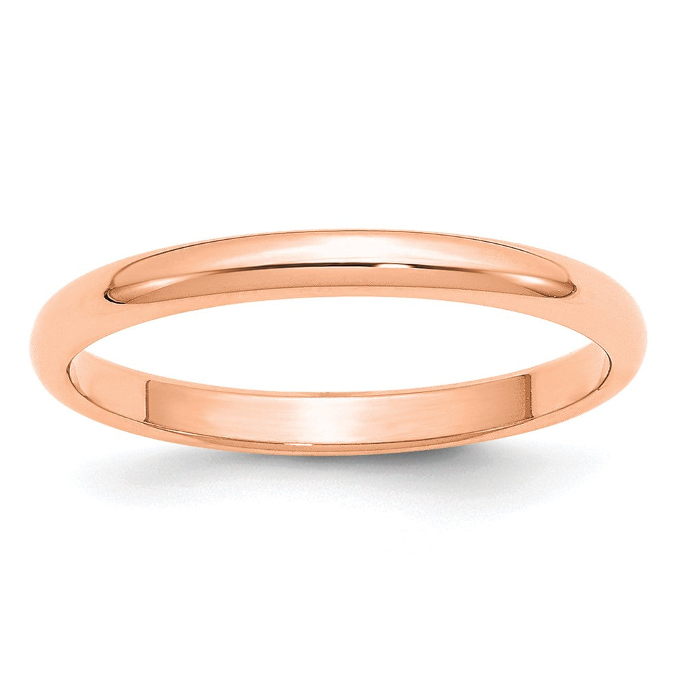 14k Rose Gold 2.5mm Half Round Band Size 10.5