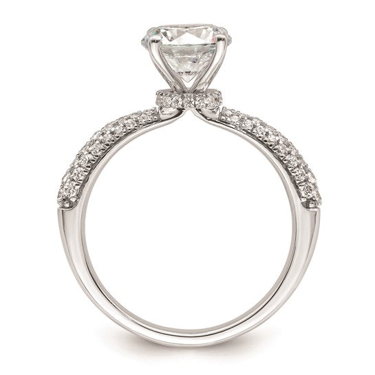 14K White Gold Diamond Semi-Mount Hidden Halo Engagement Ring
