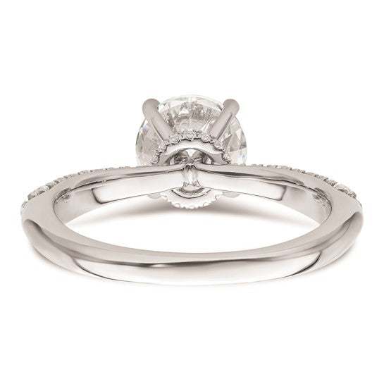 14K White Gold Diamond Semi-Mount Hidden Halo Engagement Ring