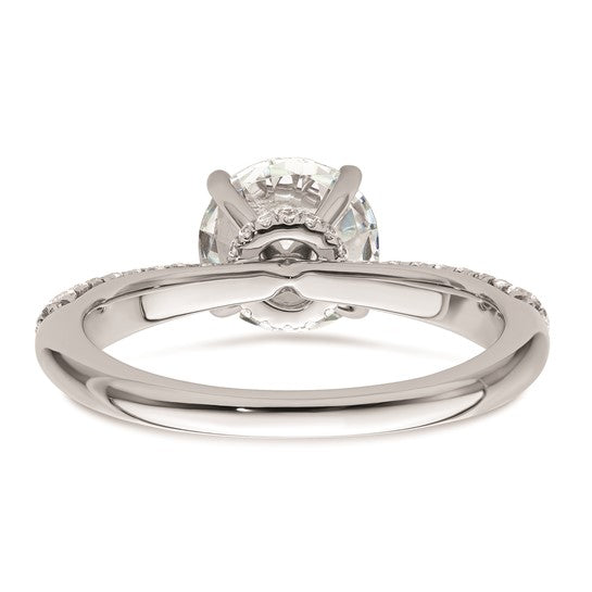 14K White Gold Diamond Semi-Mount Hidden Halo Engagement Ring
