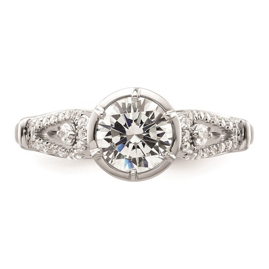 14K White Gold Diamond Semi-Mount Engagement Ring