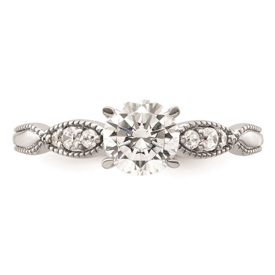 14k White Gold Diamond Semi-Mount Engagement Ring