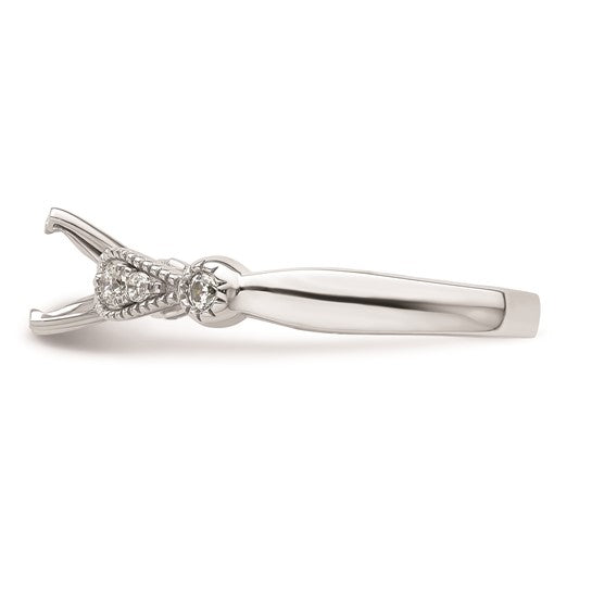 14k White Gold Diamond Semi-Mount Peg Set Engagement Ring