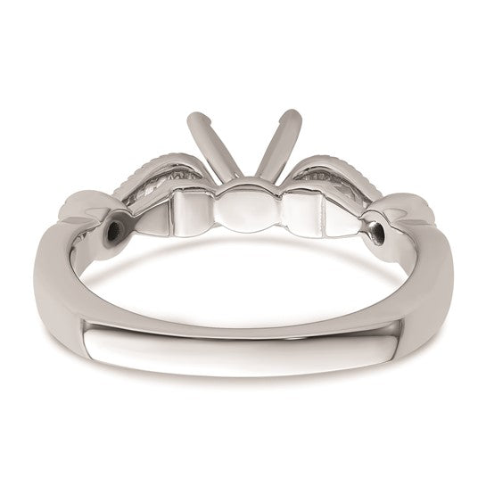 14k White Gold Diamond Semi-Mount Peg Set Engagement Ring