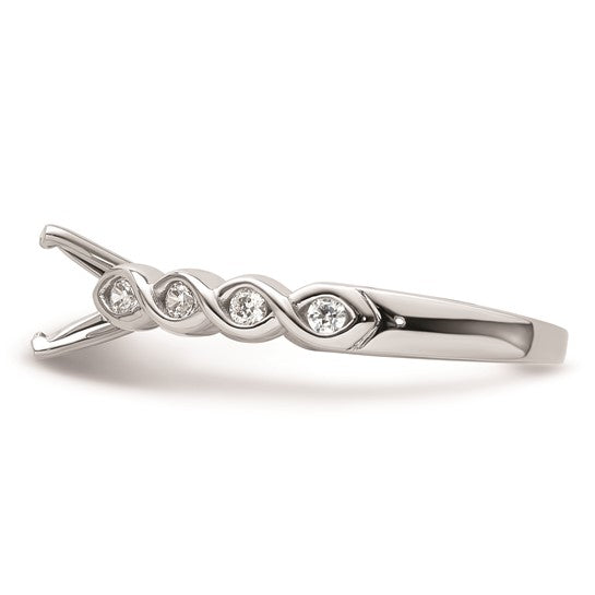 14k White Gold Diamond Semi-Mount Peg Set Engagement Ring