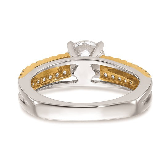14k Two-tone Diamond Semi-Mount Peg Set Engagement Ring