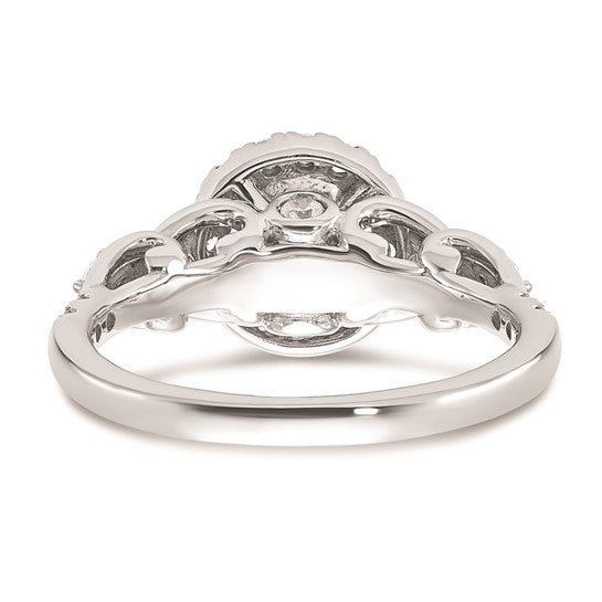 14k White Gold Diamond Semi-Mount Round Halo Engagement Ring