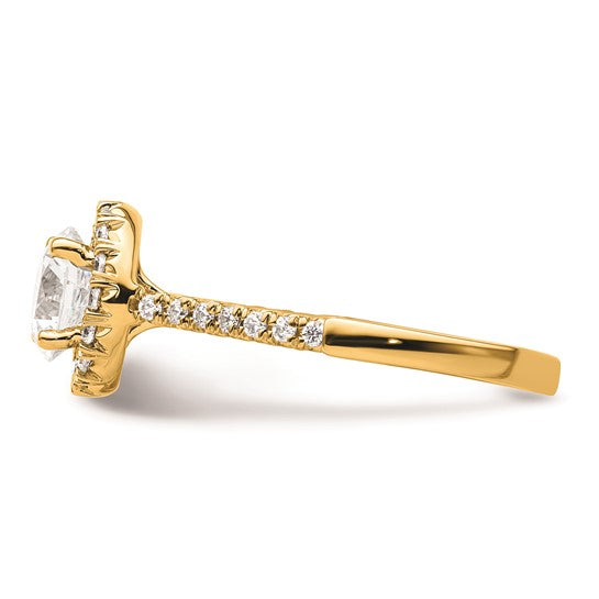 14k Round Halo Diamond Semi-mount Engagement Ring