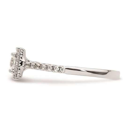14k White Gold Halo (Holds 1/3 carat (3.9mm) Princess Center) 1/3 carat Diamond Semi-mount Engagement Ring