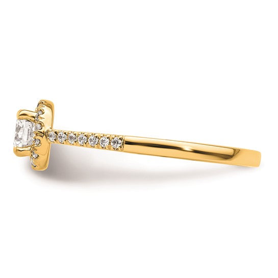 14K Round Diamond Semi-Mount Halo Engagement Ring