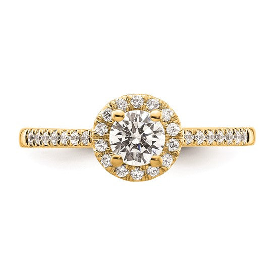 14K Round Diamond Semi-Mount Halo Engagement Ring