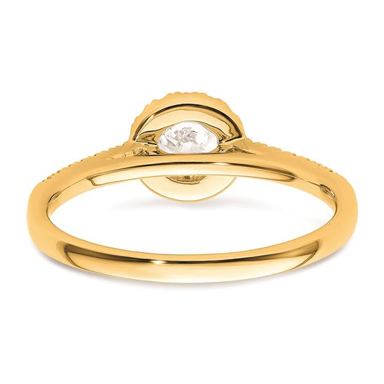 14K Round Diamond Semi-Mount Halo Engagement Ring