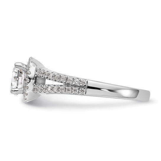 14K White Gold Lab Grown Diamond Semi-Mount Halo Engagement Ring